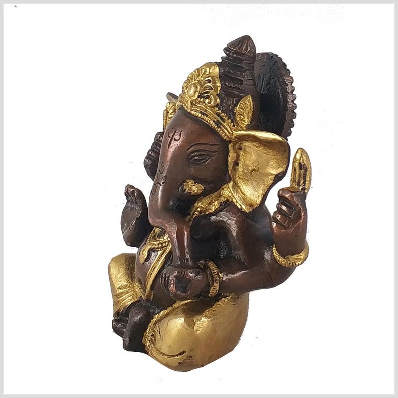 Lord Ganesha Messing 11,5cm 760g Handarbeit *viele verschiedene Farben* Bild 4