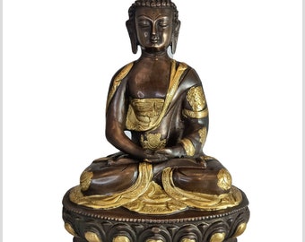 Enlightened Buddha Meditation Buddha Ashtamangala Brass Copper 31 cm