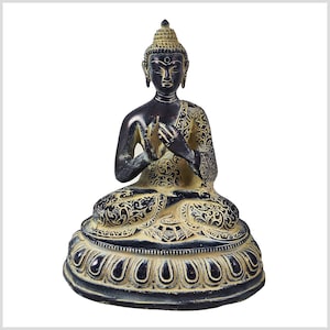 Dharmachakra Buddha brass blue black antique 20 cm 2kg
