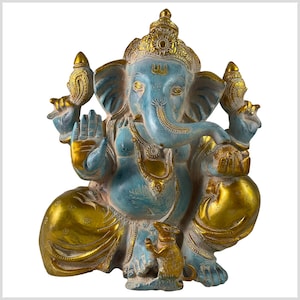 Beautiful Ganesha Bronze light blue 35 cm 11,7kg