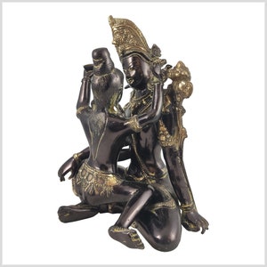Buddha Shakti Yab-Yum Samantabhadra brass black yellow 25 cm 6kg