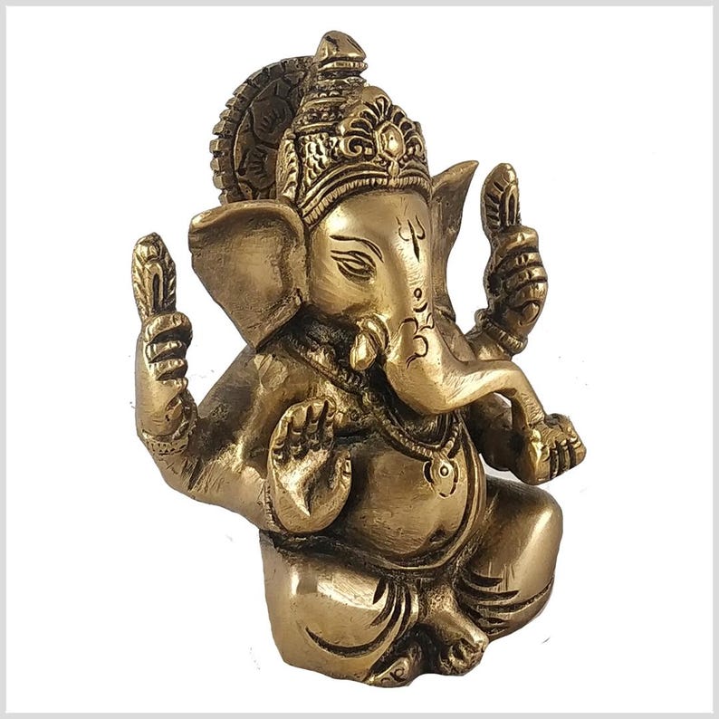 Lord Ganesha Messing 11,5cm 760g Handarbeit *viele verschiedene Farben* Bild 2