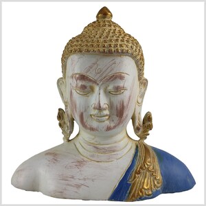 Buddha head bust brass colored 16.5 cm 1.5 kg
