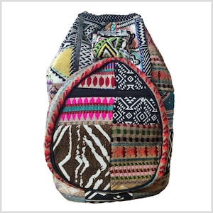 Sac à dos hippie patchwork en coton - tissu épais