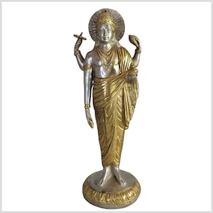 Dhanvantari brass silver plated 32 cm