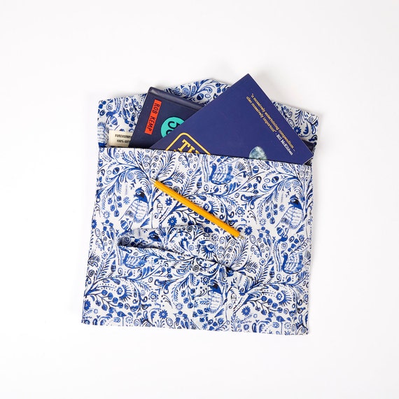 Beautiful Blue Bird Design Reusable Fabric Gift Wrap