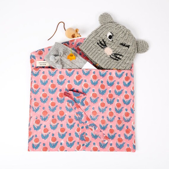Pretty Pink Sunflower Design - Long Life Reusable Fabric Gift Bag