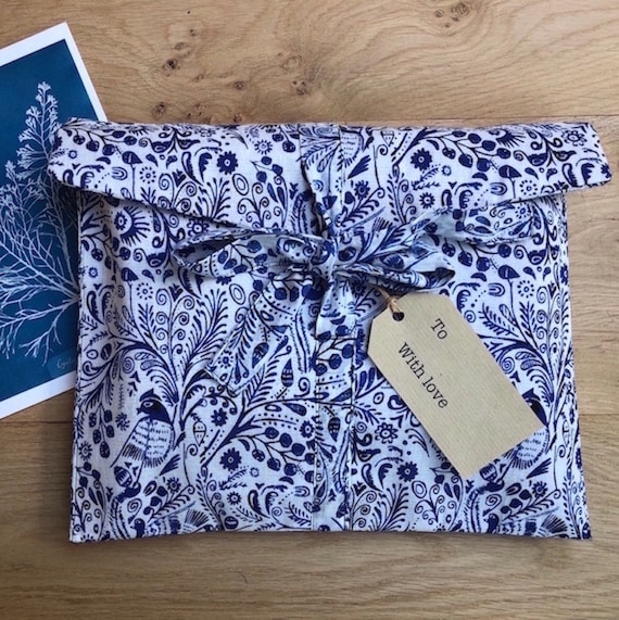 Fabric Present Bag Reusable 100% Cotton