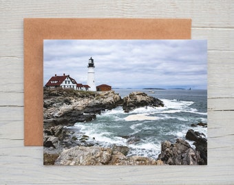 Lighthouse Blank Note Cards | Coastal Card Set | Portland Head Light | Cape Elizabeth Maine