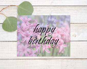 Hyacinths Birthday Note Card | Floral Card Set | Birthday Greeting Blank Cards