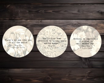 Nancy Drew Magnets | Book Lover Gift | Secret of the Old Clock | Bungalow Mystery | Red Gate Farm | 3" Magnet