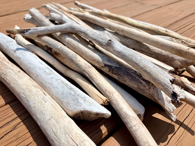 Natural Driftwood Bundles | Freshwater Driftwood | Wood for Crafting | Beach House Decor | Brown Gray White Driftwood | Various Sizes image 2