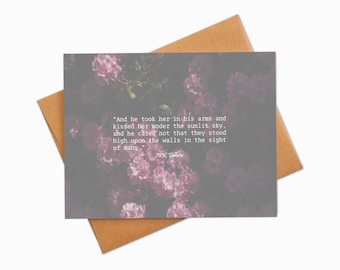 Faramir and Eowyn Card | J.R.R. Tolkien Love Note | Lord of the Rings Gift