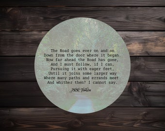 J.R.R. Tolkien Magnet | Lord of the Rings Gift | The Road Goes Ever On 3" Magnet