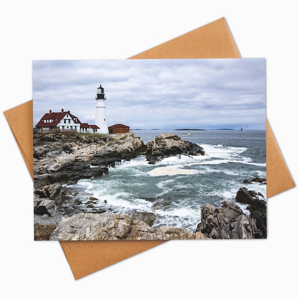 Lighthouse Blank Note Cards | Coastal Card Set | Portland Head Light | Cape Elizabeth Maine