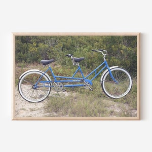 Tandem Bicycle Fine Art Print | Seaside Wall Art | Beach Picture | Coastal Photography