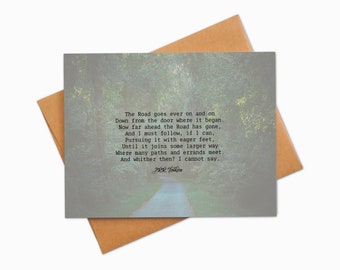J.R.R. Tolkien Note Cards | Lord of the Rings Blank Cards | The Road Goes Ever On
