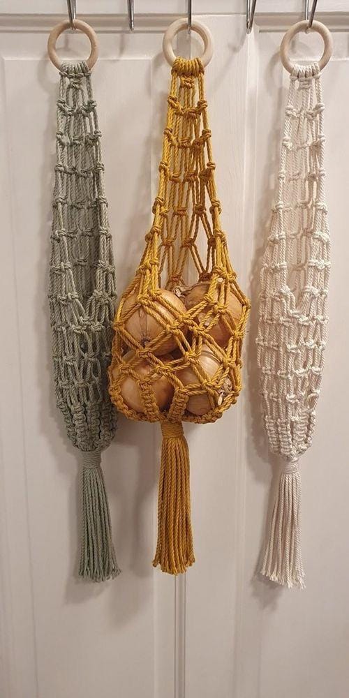 Macrame Hanging Basket Tutorial: Boho Plant Hanger Video Guide (digital ...