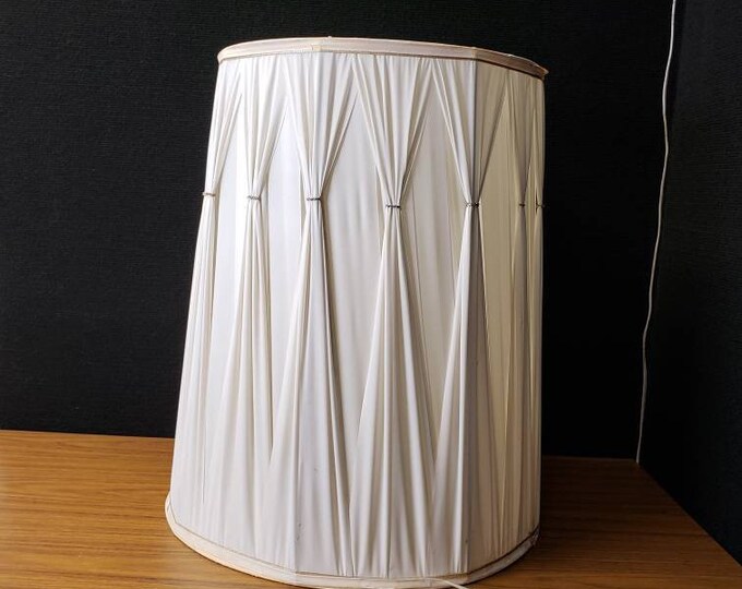 Vintage Lampshade Vinyl Tufted Large Sized Bell Shaped Cream Colored Etsy