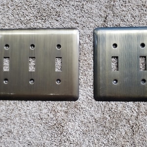 Brushed brassy gold switch plate cover set of 2