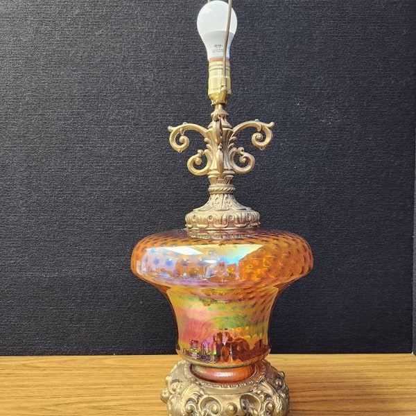 Falkenstein lamp amber carnival bubble glass 3 way globe lamp