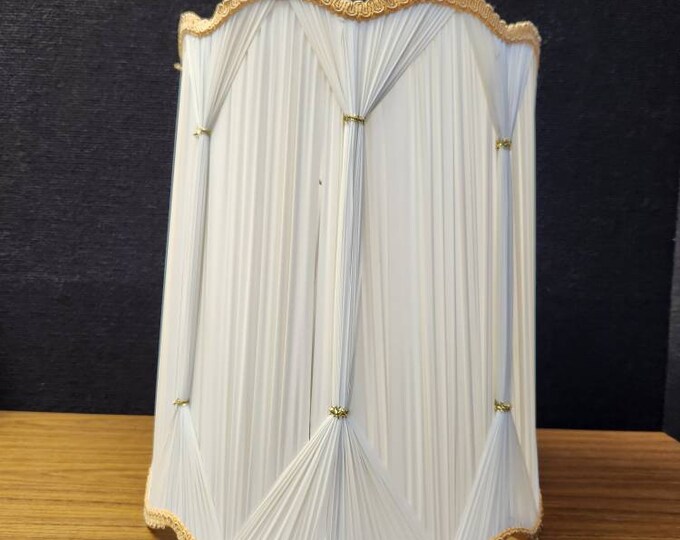 Vintage Lampshade Vinyl Tufted Large Sized Bell Shaped Cream Etsy