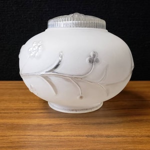 Fitter shade ceiling frosted glass globe clear vine details