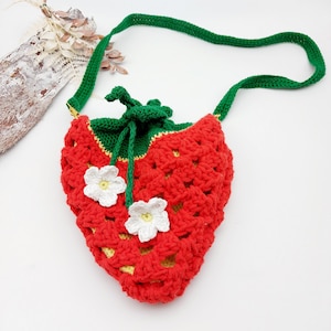 Strawberry bag, crochet pattern - German