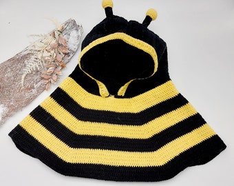 Bienen-Poncho für Fasching - Häkelanleitung, deutsch