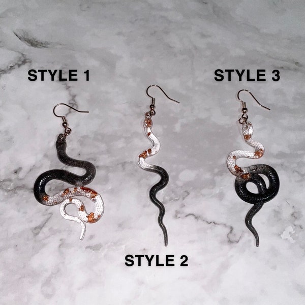 Customizable Snake Dangle Earrings