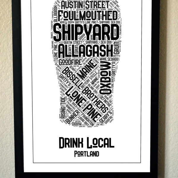 Portland Maine Drink Local Print