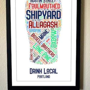 Portland Maine Drink Local Print image 2