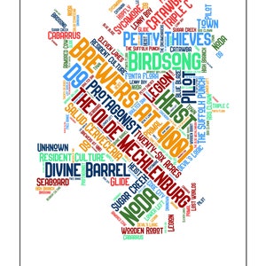 Charlotte Breweries Map - Etsy