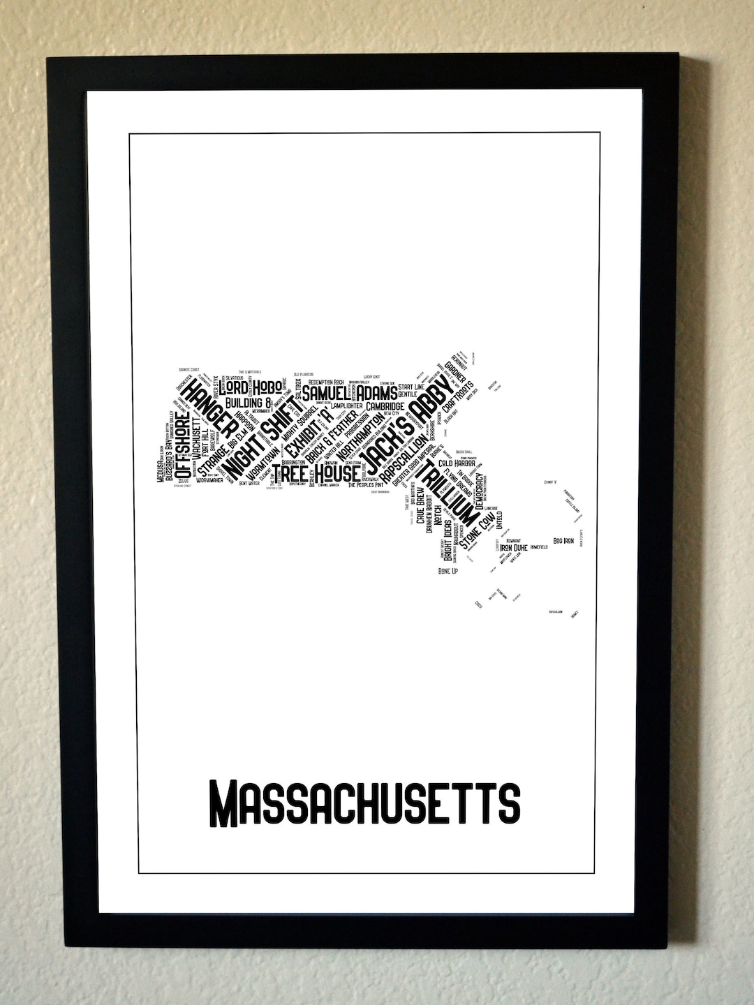 Massachusetts Breweries Map - Etsy Final Variations
