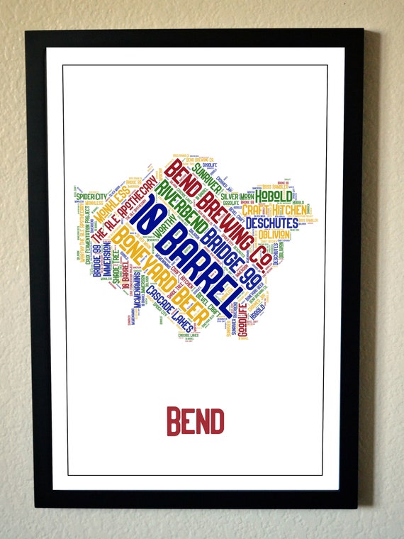 Bend Breweries Map Etsy