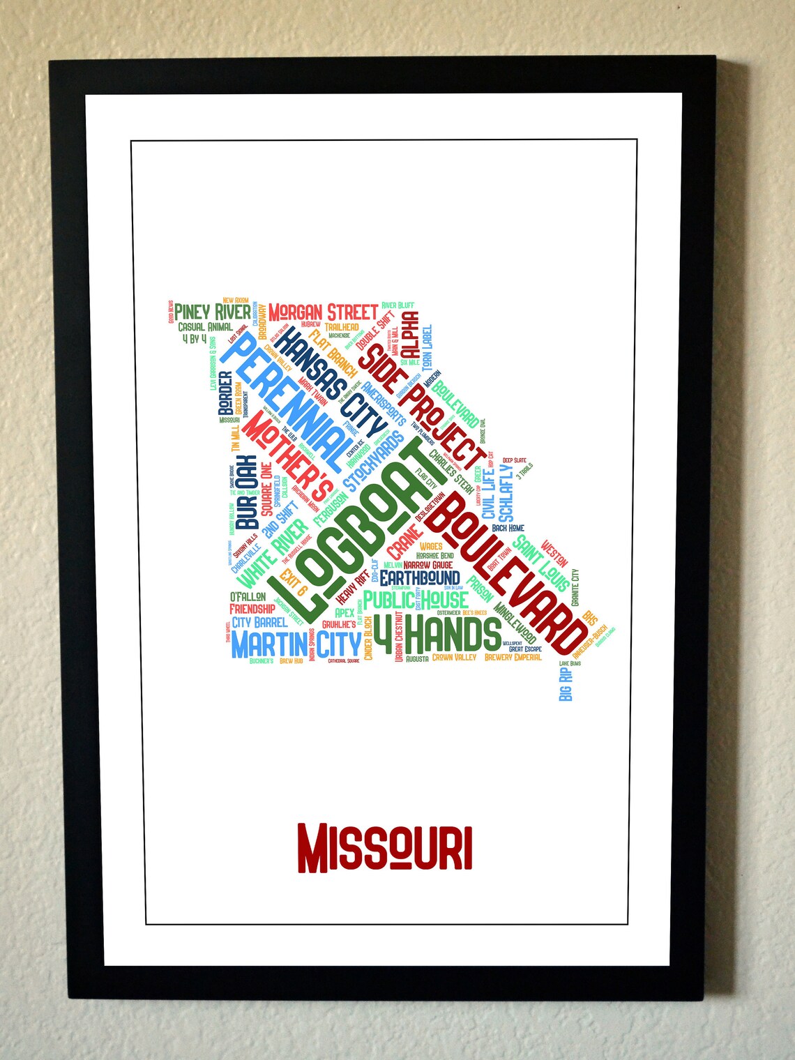 Missouri Breweries Map Etsy