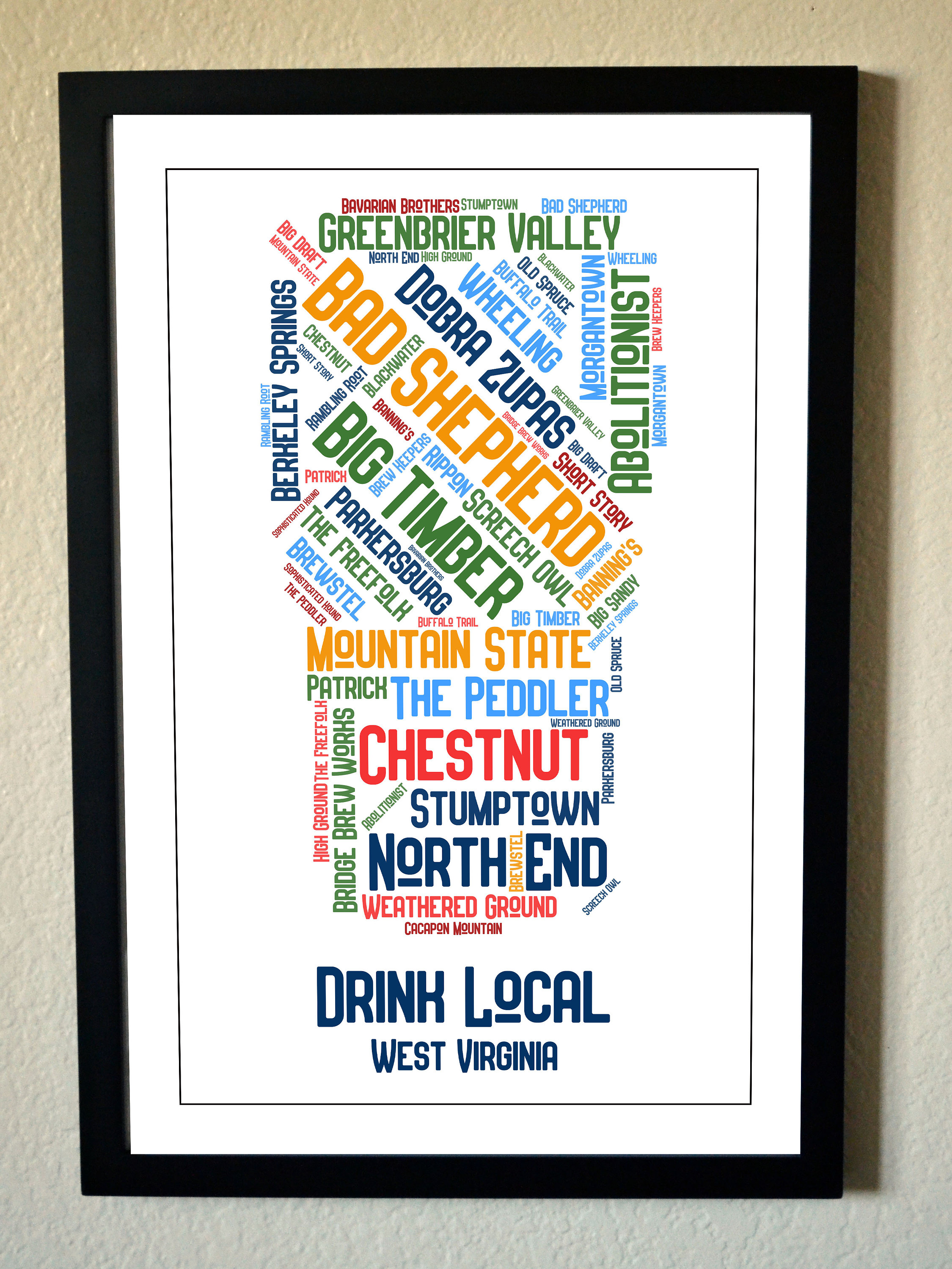 West Virginia Breweries Map Etsy