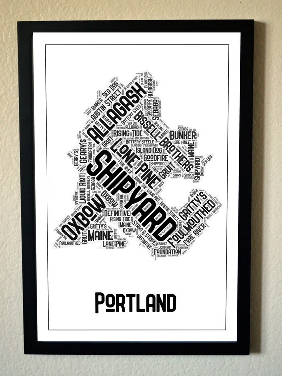 Portland Maine Breweries Map - Etsy