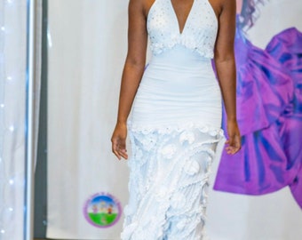 SALE White Ruffled Dress