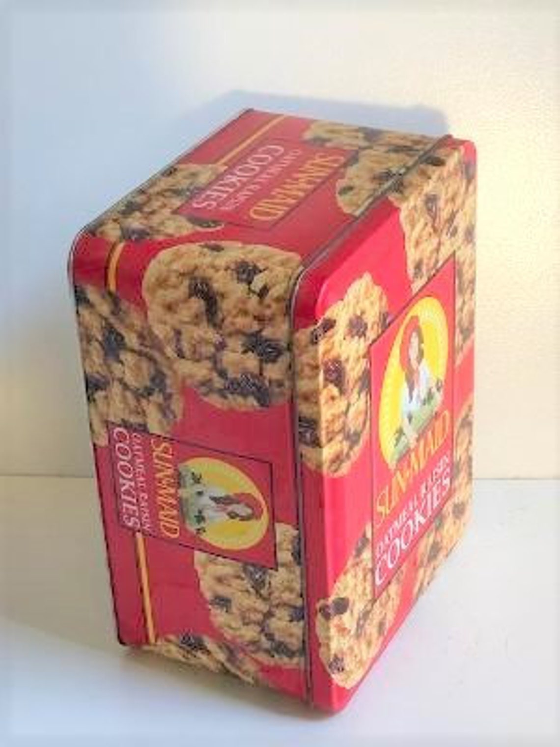 1980's Sun Maid Oatmeal Raisin Cookies Tin NICE Etsy