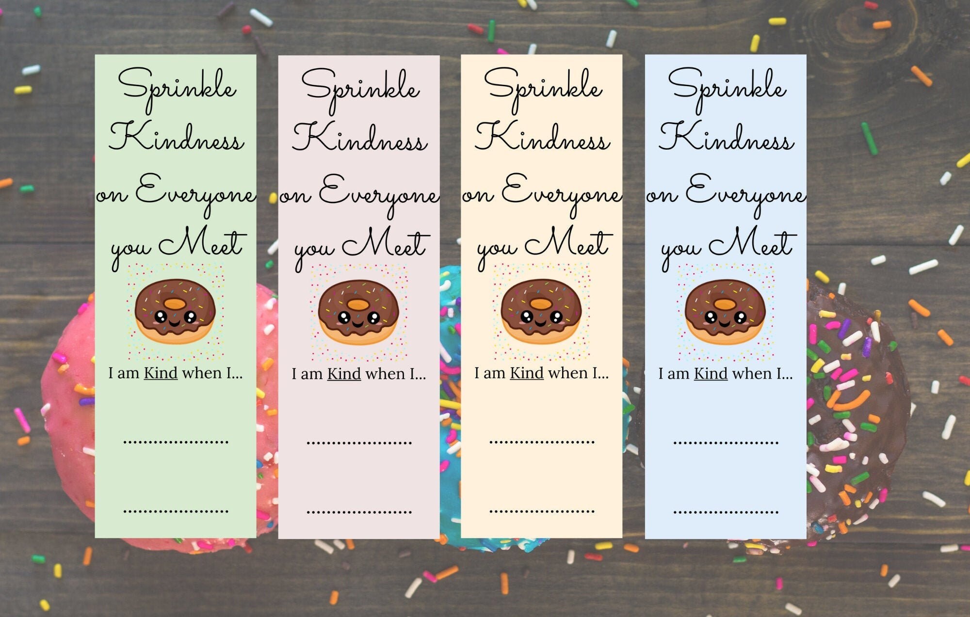 printable bookmark sprinkle kindness digital download quote etsy