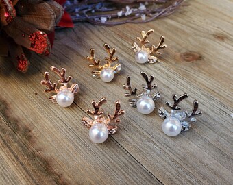 Reindeer Pearl Earrings 2024 www.alhudapk