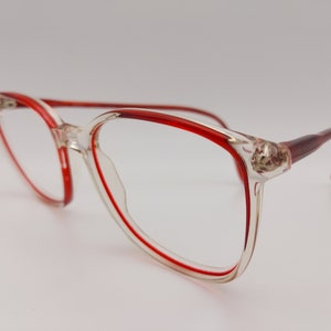 Vintage Luxottica Urban &#39;Avant Garde&#39; Large Red Eyeglasses