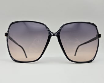 Vintage Revue 'S 5128 Black' Oversized Sunglasses