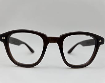 Vintage Diamond Plate '6 15260' Brown Eyeglasses