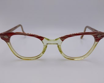 Vintage Petite Titmus '4 5 1/2' Red Striped Eyeglasses