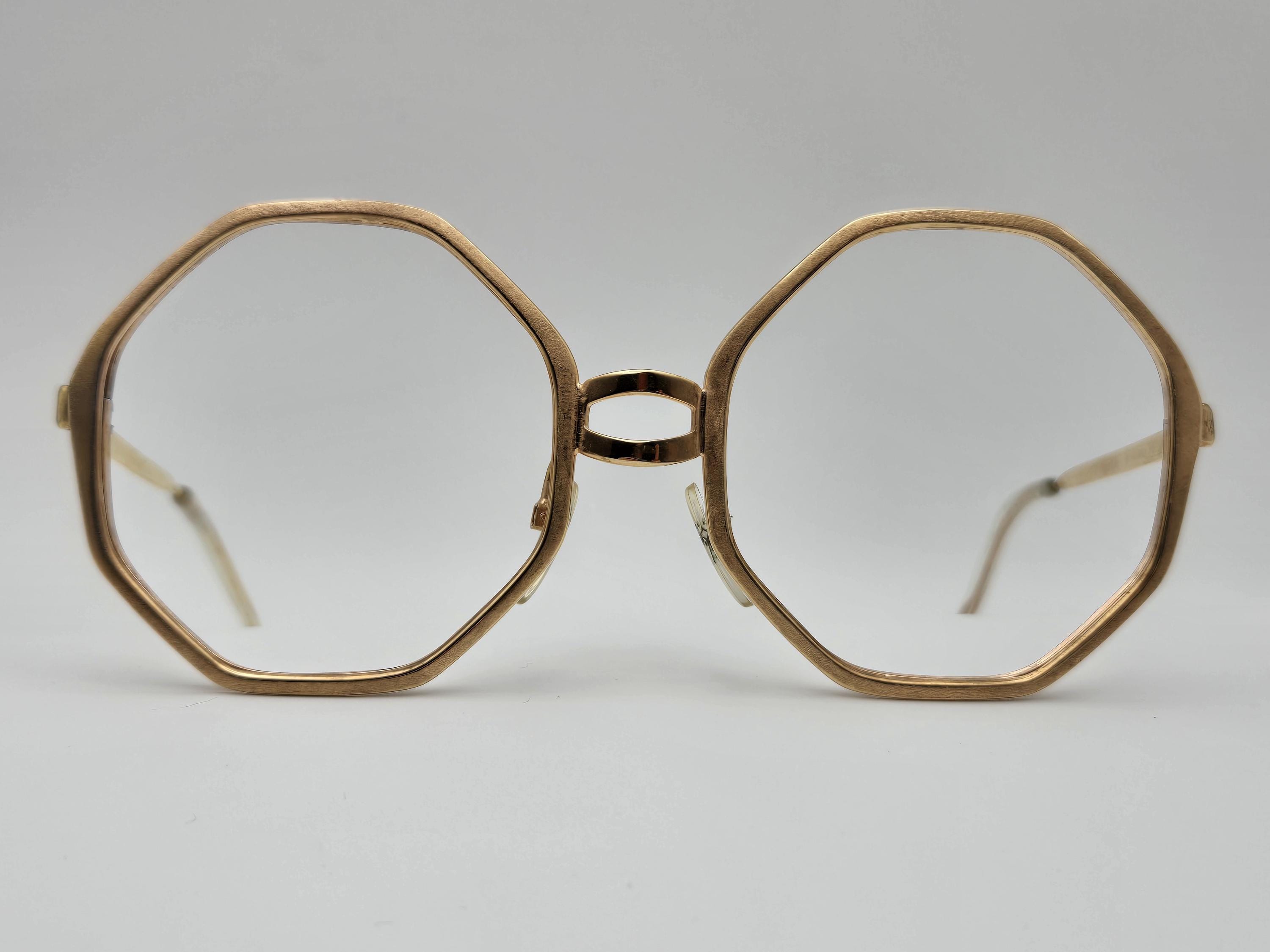 Octagon Glasses Frames - Etsy 1960's Tart Optical Octagon Frame Gold