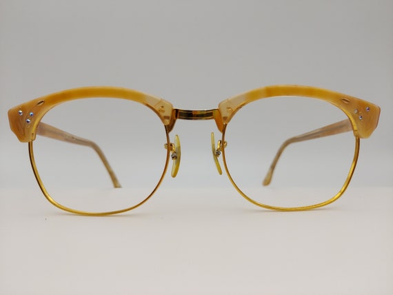 Vintage Shuron Nusir Bouquet 'Helen O'Niell' Golden Cattail Eyeglasses