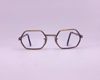 Vintage Victory Hexagonal Brassy/Gold Eyeglasses