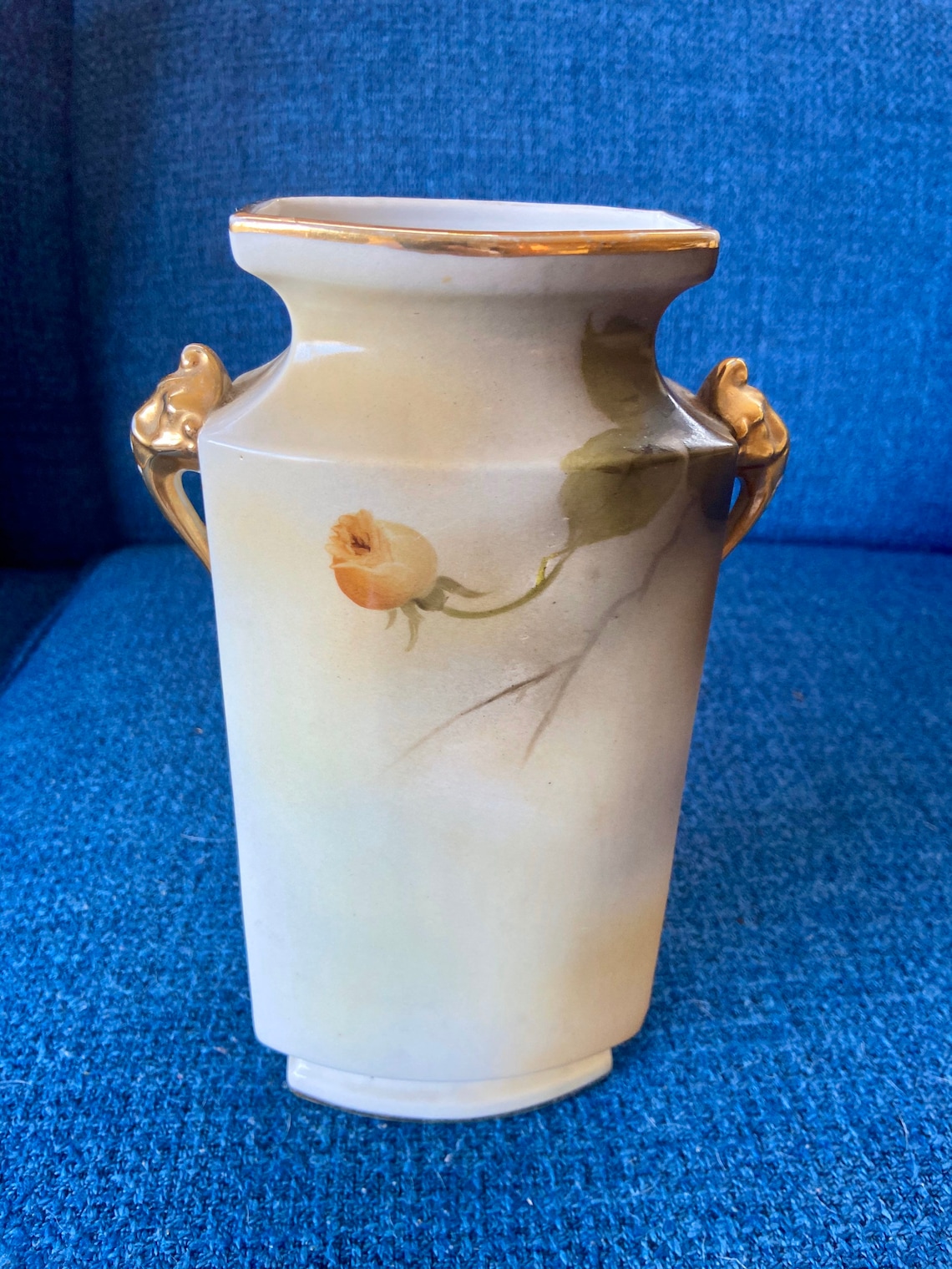 Ceramic Flower Vase with Gold Accents from Japan Etsy